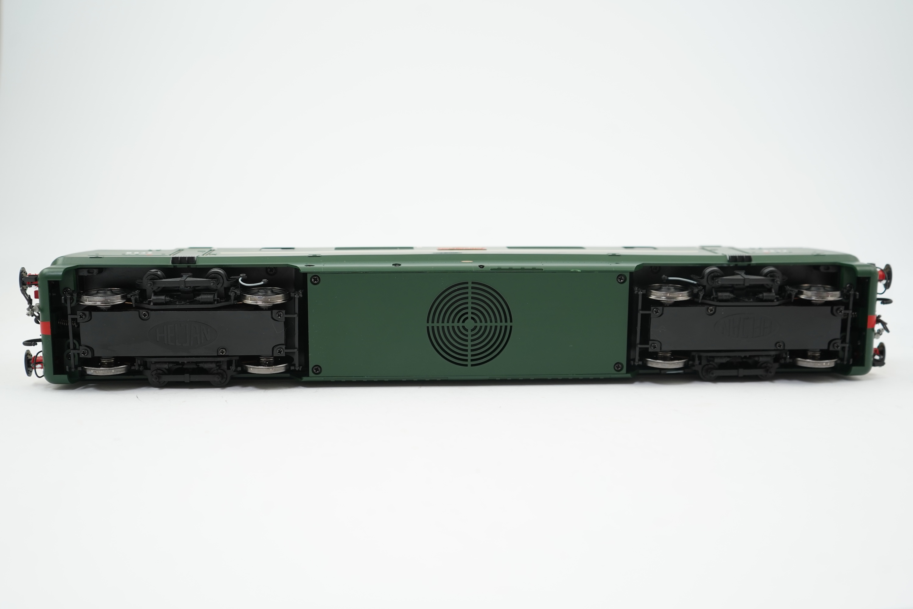 An 0 Gauge Heljan model of BR Warship Class Onslaught D832 Bo-Bo diesel hydraulic locomotive, powered for two rail operation, with original box.